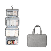 Load image into Gallery viewer, 13552A Travel Waterproof Foldable Toiletry Bag Cosmetic Bag with Hook, Black, Grey, Pink, Navy Blue