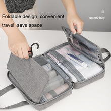Load image into Gallery viewer, 13552A Travel Waterproof Foldable Toiletry Bag Cosmetic Bag with Hook, Black, Grey, Pink, Navy Blue