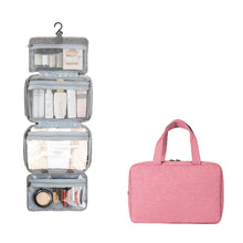 Load image into Gallery viewer, 13552A Travel Waterproof Foldable Toiletry Bag Cosmetic Bag with Hook, Black, Grey, Pink, Navy Blue