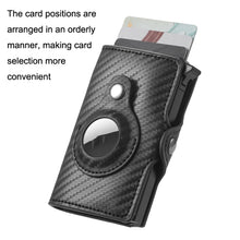 Load image into Gallery viewer, FY2108 Tracker Wallet Metal Card Holder for AirTag 2nd Gen / AirTag 1st Gen, Crazy Horse (Black)