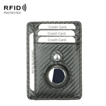 Load image into Gallery viewer, TQ-319 Anti-Theft Anti-Lost Tracker Leather Card Holder For AirTag 2nd Gen / AirTag 1st Gen, Carbon Fiber (Black), Carbon Fiber (Brown), Flat Pattern (Brown)