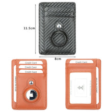 Load image into Gallery viewer, TQ-319 Anti-Theft Anti-Lost Tracker Leather Card Holder For AirTag 2nd Gen / AirTag 1st Gen, Carbon Fiber (Black), Carbon Fiber (Brown), Flat Pattern (Brown)