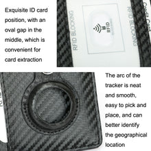 Load image into Gallery viewer, TQ-319 Anti-Theft Anti-Lost Tracker Leather Card Holder For AirTag 2nd Gen / AirTag 1st Gen, Carbon Fiber (Black), Carbon Fiber (Brown), Flat Pattern (Brown)