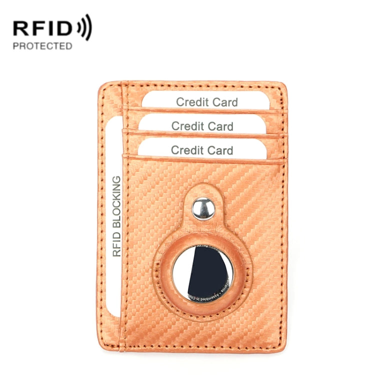 TQ-319 Anti-Theft Anti-Lost Tracker Leather Card Holder For AirTag 2nd Gen / AirTag 1st Gen, Carbon Fiber (Black), Carbon Fiber (Brown), Flat Pattern (Brown)