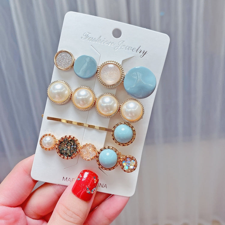 Alloy Colorful Hairpin Headgear Pearl Rhinestone Clip Set, 8PCS/Set Heavy Work, 8PCS/Set Cherry, 8PCS/Set Pink Cherry, 8PCS/Set Starfish, 7PCS/Set Mermaid, 4PCS/Set Light Blue, 6PCS/Set Purple, 7PCS/Set Diamond Hand, 7PCS/Set Gradient Green            ...
