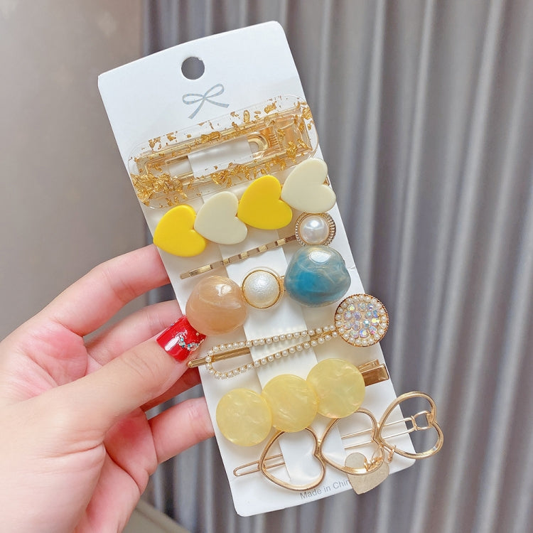 Alloy Colorful Hairpin Headgear Pearl Rhinestone Clip Set, 8PCS/Set Heavy Work, 8PCS/Set Cherry, 8PCS/Set Pink Cherry, 8PCS/Set Starfish, 7PCS/Set Mermaid, 4PCS/Set Heart, 4PCS/Set Light Blue, 4PCS/Set Yellow, 6PCS/Set Pink, 6PCS/Set Yellow            ...