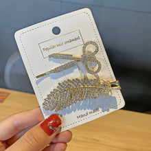 Load image into Gallery viewer, Alloy Colorful Hairpin Headgear Pearl Rhinestone Clip Set, 8PCS/Set Heavy Work, 8PCS/Set Cherry, 8PCS/Set Pink Cherry, 8PCS/Set Starfish, 7PCS/Set Mermaid, 4PCS/Set Light Blue, 6PCS/Set Purple, 7PCS/Set Diamond Hand, 7PCS/Set Gradient Green            ...