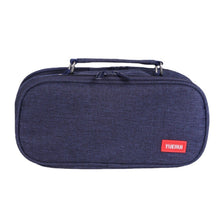 Load image into Gallery viewer, Large Capacity Multi-layer Portable Stationery Bag Canvas Pen Bag, Black, Green, Grey, Pink, Navy Blue, Blue