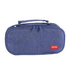 Load image into Gallery viewer, Large Capacity Multi-layer Portable Stationery Bag Canvas Pen Bag, Black, Green, Grey, Pink, Navy Blue, Blue