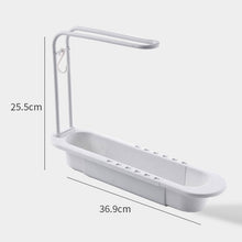 Load image into Gallery viewer, Disassembly With Towel Pole Telescopic Sink Rack, White, Grey