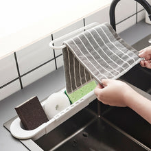 Load image into Gallery viewer, Disassembly With Towel Pole Telescopic Sink Rack, White, Grey