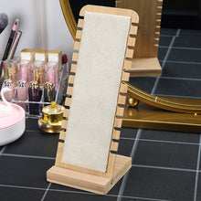 Load image into Gallery viewer, Simple Solid Wood Necklace Display Stand Jewelry Props Necklace Hanger, Black Skin, White Skin, Beige Velvet, Ink Green