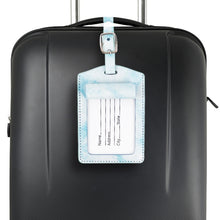 Load image into Gallery viewer, Marbled PU Leather Luggage Tag Oil Edge Sewing With Metal Hardware Buckle
