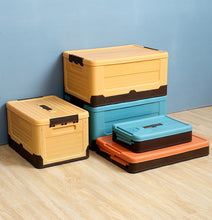 Load image into Gallery viewer, Foldable Book Box Plastic Storage Box, S Mint Blue, S Banana Yellow, S Sunset Orange, M Mint Blue, M Banana Yellow, M Sunset Orange, L Mint Blue, L Banana Yellow, L Sunset Orange