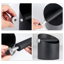 Load image into Gallery viewer, Coffee Waste Bin Milk Tea Residue Recycling Powder Box, White (Aluminum Alloy), Black (Aluminum Alloy), True Color (Stainless Steel), Black (45 Steel)
