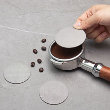 Load image into Gallery viewer, Stainless Steel Sintered Sheet Coffee Splash Filter, Size: 58mm x 1.7mm, 51mm x 1.7mm, 51mm x 1mm, 53mm x 1.7mm, 53mm x 1mm, 58mm x 1.7mm