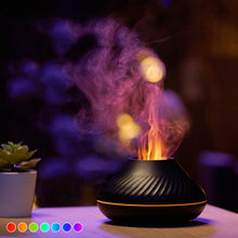 Load image into Gallery viewer, DQ705 Volcanic Flame Aroma Diffuser Essential Oil Lamp Air Humidifier with Color Night Light, DQ705(Beige), DQ705(Black)