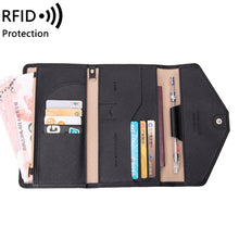 Load image into Gallery viewer, 1655 RFID Anti-magnetic Anti-theft Passport Bag Document Bag Card Bag, Black, Orange, Deep Blue, Red, Pink, Dark Green, Light Green, Royal Blue, Rose Red, Grass Green