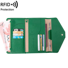 Load image into Gallery viewer, 1655 RFID Anti-magnetic Anti-theft Passport Bag Document Bag Card Bag, Black, Orange, Deep Blue, Red, Pink, Dark Green, Light Green, Royal Blue, Rose Red, Grass Green