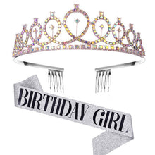 Load image into Gallery viewer, WM-02 Crystal Diamond Birthday Party Wedding Updo Crown, Color: Gold Queen Set1, Silver, Gold, Rose Gold, AB Diamond, Gold Queen, AB Silver Queen, Silver Queen, Rose Gold Queen, Golden Queen, Silver Girl, AB Gold Girl, Gold Girl, Rose Gold Girl        ...