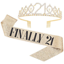 Load image into Gallery viewer, WM-02 Crystal Diamond Birthday Party Wedding Updo Crown, Color: Gold Queen Set1, Silver, Gold, Rose Gold, AB Diamond, Gold Queen, AB Silver Queen, Silver Queen, Rose Gold Queen, Golden Queen, Silver Girl, AB Gold Girl, Gold Girl, Rose Gold Girl        ...