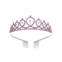 Load image into Gallery viewer, WM-02 Crystal Diamond Birthday Party Wedding Updo Crown, Color: Gold Queen Set1, Silver, Gold, Rose Gold, AB Diamond, Gold Queen, AB Silver Queen, Silver Queen, Rose Gold Queen, Golden Queen, Silver Girl, AB Gold Girl, Gold Girl, Rose Gold Girl        ...