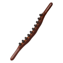 Load image into Gallery viewer, Carbonized Double Row 20-bead Massage Rolling Stick Meridian Dredging Stick, 58cm 20 Beads