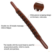 Load image into Gallery viewer, Carbonized Double Row 20-bead Massage Rolling Stick Meridian Dredging Stick, 58cm 20 Beads