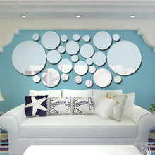 Load image into Gallery viewer, JM004 26PCS Bedroom Geometric Round Stereo Acrylic Mirror Wall Sticker, Silver, Gold