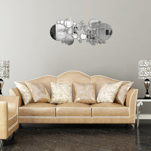 Load image into Gallery viewer, JM004 26PCS Bedroom Geometric Round Stereo Acrylic Mirror Wall Sticker, Silver, Gold