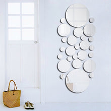 Load image into Gallery viewer, JM004 26PCS Bedroom Geometric Round Stereo Acrylic Mirror Wall Sticker, Silver, Gold