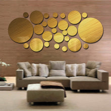 Load image into Gallery viewer, JM004 26PCS Bedroom Geometric Round Stereo Acrylic Mirror Wall Sticker, Silver, Gold