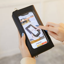 Load image into Gallery viewer, 1665 RFID Anti-magnetic Anti-theft Touch Screen Cross-Body Phone Bag Card Holder, Black, Orange, Red Wine, Grey, Royal Blue, Pink