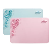 Load image into Gallery viewer, Silicone Children Drawing Pad Wipeable Washable Paint Palettes, Blue, Pink