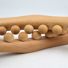 Load image into Gallery viewer, Eight-beaded Beech Wood Massage Stick Meridian Dredging Rolling Stick, 53cm 8 Beads