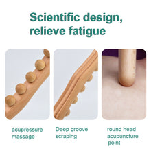 Load image into Gallery viewer, Eight-beaded Beech Wood Massage Stick Meridian Dredging Rolling Stick, 53cm 8 Beads