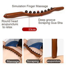 Load image into Gallery viewer, Eight-bead Beech Wood Carbonized Massage Stick Rolling Tendon Scraping Stick, Carbonized  53cm 8 Beads