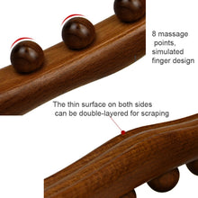 Load image into Gallery viewer, Eight-bead Beech Wood Carbonized Massage Stick Rolling Tendon Scraping Stick, Carbonized  53cm 8 Beads