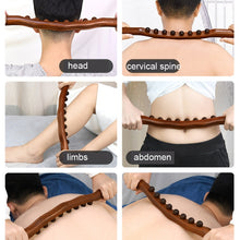 Load image into Gallery viewer, Eight-bead Beech Wood Carbonized Massage Stick Rolling Tendon Scraping Stick, Carbonized  53cm 8 Beads