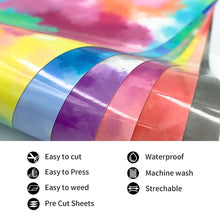 Load image into Gallery viewer, Clouds Watercolor Tie Dye Heat Transfer Vinyl Make Sign Pattern Cricut Film, 30x 50cm, 50 x 100cm