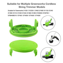 Load image into Gallery viewer, 2PCS GK04 Cordless Weeder Lawn Mower Spool Cover For Greenworks, Green, Black