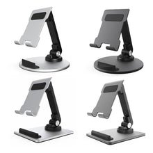 Load image into Gallery viewer, Portable Mobile Phone Tablet Desktop Stand, Square Swivel Dark Gray