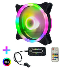 Load image into Gallery viewer, Computer CPU RGB luminous Radiator, 1 Fan+Remote Control, 2 Fans+Remote Control, 3 Fans+Remote Control, 4 Fans+Remote Control, 5 Fans+Remote Control, 6 Fans+Remote Control, 7 Fans+Remote Control, 8 Fans+Remote Control