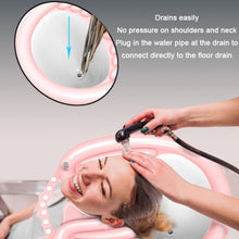 Load image into Gallery viewer, Household Pregnant And Elderly Recline Shampoo Basin Hair Care, Black, Pink, Pink+Drain Pocket, Black+Drain Pocket