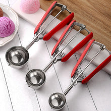 Load image into Gallery viewer, 304 Stainless Steel Silicone Handle Ice Cream Scoop, Diameter, 4cm, 5cm, 6cm