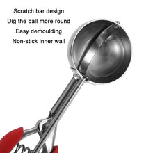 Load image into Gallery viewer, 304 Stainless Steel Silicone Handle Ice Cream Scoop, Diameter, 4cm, 5cm, 6cm