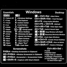 Load image into Gallery viewer, PC Reference Keyboard Shortcut Sticker Adhesive For PC Laptop Desktop, Black