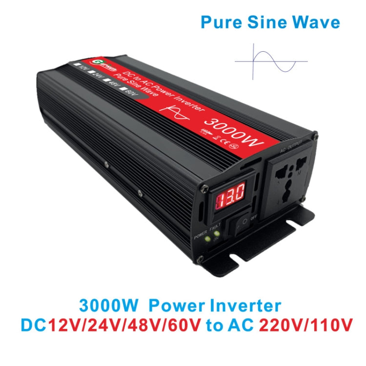 Gurxun Sine Wave Inverter 3000W 2/24/48/60V To 220V Car Boost Converter, 3000W 60V-220V, 3000W 12V-220V, 3000W 24V-220V, 3000W 48V-220V
