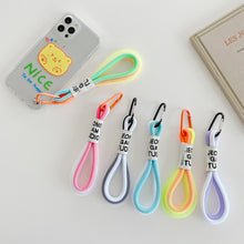 Load image into Gallery viewer, 5 PCS Mobile Phone Case Fluorescent Lanyard Cellphone Wrist Rope, White and Blue, Black and White, Orange and Blue, White Red, Orange Yellow, Blue Green, Dark Blue, White Purple