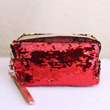 Load image into Gallery viewer, Travel Portable Sequined Anise Cosmetics Tote Storage Bag, Red, Black, Pink, Rose Red, Royal Blue, Gold, Rose Gold